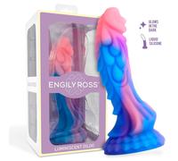 Engily Ross Dildox Dragon Luminiscent Dildo Liquid Silicone 18cm Blue-Pink