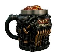 Engine Coffee Mug - 300ml V12 Realistic Double Wall Insulation Stainless Steel Cup, Engine Themed Mug | For Golf Winter Balcony Courtyard Garden Park Home Picnic Camping Party Whiskey Beer