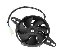 Engine Cooling Fan, 12V Motorcycle Radiator Fan Compact Round Cast Iron Frame Black Coating Efficient Cooling Go Kart Replacement Part for 150 250cc ATV Quad