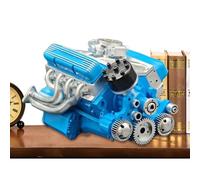 Engine Model, Resin V8 Engine Building Block, Realistic Science Toy, Educational Game, Decorative Desk Display, for Kids Room Living Rooms Bookshelf Collection Display