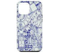 Engineer Blueprint Pattern Technical Drawing Gear Schematic Custodia per iPhone 12 Pro Max
