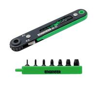 ENGINEER DZ-273 - Kit di rimozione viti danneggiate a basso profilo per viti a testa esagonale (tipo a brugola), cacciavite a cricchetto + set di punte per estrattore