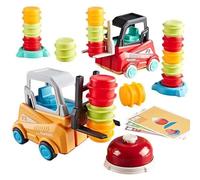 Engineer Forklift Transport Game, Giocattolo Carrello elevatore a forche, Giocattolo auto da costruzione con Bell, Giochi da tavolo interattivi, Montessori Giocattoli impilabili educativo per bambini