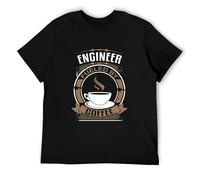 Engineer Fueled by Coffee Funny Engineering Graphic T - Shirt Male Tee Shirt