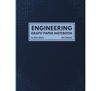 Engineering Notebook Professional Graph Paper Notebook, 8.5 x 11 Inch pages with Navy blue Minimalist cover Design, 140 Pages for Work, Labs & Technical Drawings