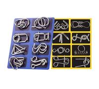 Engineering Puzzle Metallico - Gioco Di Allenamento Mentale E - 16 Pezzi Per Sbloccare E Collegarsi Con Le Sfide Di Ingegneria, Per Ufficio Scuola Viaggio Bambini Adolescenti Adulti Regali Fi