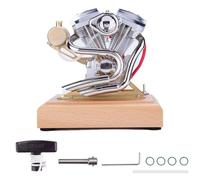 Engineerkiter Costruisci il tuo motore a benzina V-Twin Mini Metal RETROL modello di motore a combustione interna che funziona fisica scienza esperimento modello per adulti - versione RTR