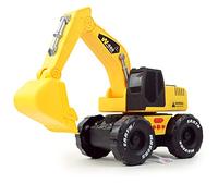 ENGINS DE CHANTIER - Camion Escavatore - Veicoli di Intervento - 021006 - Giallo - Plastica - 1/12 - Veicolo a Frizione - Batterie Incluse - Pronto per l'Uso - Lavori - Giocattolo per Bambini - 3 anni