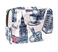 England London Elements Collection - Trousse da donna, per articoli da toeletta da viaggio, grande, in PVC, con cerniera, Multi, 18.5x7.5x13cm/7.3x3x5.1in, Beauty case