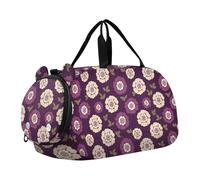 England Tudor Rose Khaki Viola Duffel Bag con scomparto per scarpe multifunzionale Carry On Borsa per la notte per ragazzi e ragazze bolsos de viaje para hombre
