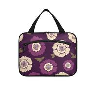 England Tudor Rose Khaki Viola Hanging Toiletry Bag Viaggio con gancio, Designer Pieghevole Makeup Bag per le Donne Trip bolsos para Hombre, Inghilterra Tudor Rose Khaki Viola, L, casual