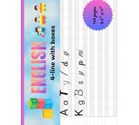 English 4-Line Handwriting Practice Book: Blank Boxed Pages for Print & Cursive 108 Pages | 8.5 x 11 | Landscape Orientation