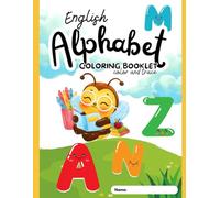 English Alphabet Coloring and Tracing Book: Booklet in Black Outline Style