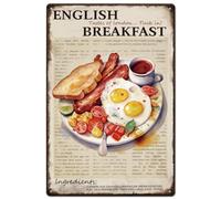 English Breakfast - Targa in metallo con scritta in lingua inglese "Taste of London", per casa, cucina, ristoranti, bar, pub, grotte, decorazione da parete, 20,3 x 30,5 cm