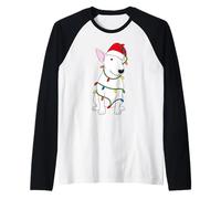 English Bull Terrier - Luci per Albero di Natale, per Amanti dei Cani Maglia con Maniche Raglan