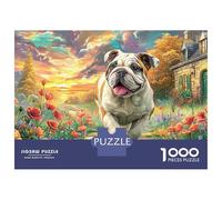 English Bulldog Pacchetto Puzzle 1000 Pezzi Carta Ecologica Run Per Anziani, Puzzle Allenamento Mentale, Puzzle Da Viaggio, Regalo Natale Per Nonni 38x26cm/1000pcs