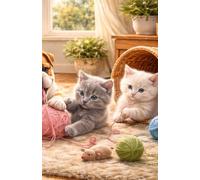 English Bulldog Puppies & Kittens: A5 Portrait Lined Notebook