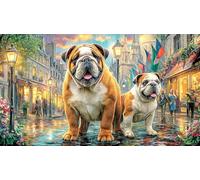 English-Bulldog Puzzle per adulti 1000 pezzi Estremamente difficile Stimolante Gioco educativo relax Regalo divertente & Attività in casa 38x52/1000 pezzi