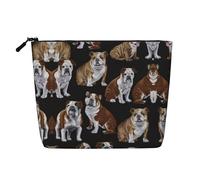 English Bulldogs Una borsa da viaggio versatile per il trucco, ideale per routine quotidiane e viaggi di lavoro, Nero , Taglia unica, Beauty case