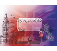 English class lined notebook - with decorative margins and a window for drawings: British Theme Lined Journal for practicing calligraphy or taking ... - Vocabulary and Language Learning Journal