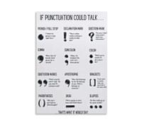 English Classroom Poster Set Punctuation Grammar Educational Wall Art for High School Writing Skills Decor Home Office Bedroom Library Study(Framed,08x12inch(20x30cm))