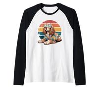 English Cocker Spaniel Occhiali da Sole Hawaii Spiaggia Maglia con Maniche Raglan