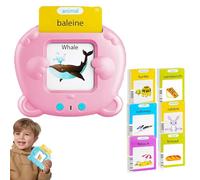 English Learning Talking Flash Cards for Toddler,Arabic FlashCards Learning Toys for 3-12 Years Old,Sensory Learning Toys For, Educational Sight Words Cards,Preschool Sensory Toys-pink