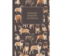 English Mastiff Pattern with Paw Prints Dog Lover Design: 6 x 9 college journal featuring a cute English Mastiff pattern with little paws for dog lovers and pet owners