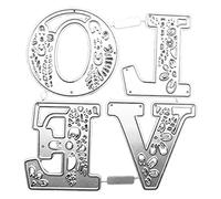 ENGLISH PAROLA AMORE Coltello Forma Taglio Stampaggio Stampaggio Stampaggio Modello Per Carta Decorativa Album Carta Inglese Parole Amore goffratura.