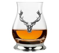 English Pewter Company Glencairn WGP002 - Bicchiere da whisky con testa di cervo, 350 ml