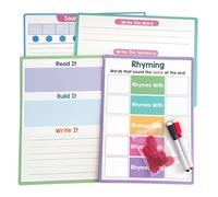 English Phonics Lettera Tracing Board 28.50x21 cm per Studenti | Lavagna di tracciamento fonica inglese cancellabile per bambini per imparare e praticare la scrittura