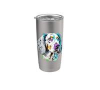 English Setter Pop Art I Dog Lover I Splash Art Inglese Bicchiere termico in acciaio inox doppia parete