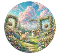 English Short Gold Gradual Layer Cat 1000 Piece Round Jigsaw Puzzle for Adults Kids 14+ Animal Cats Geometric Creative Hard Challenge 1000pcs (67.5x67.5cm)