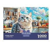 English Short Silver Gradual Layer Puzzle 1000-pieces Per Gli Adulti Animal Cat Jigsaw Multicolore Collezione D'arte Gioco Familiare Regalo Bambino Qualità Premium 70x50cm/1000pcs
