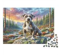 English Springer Spaniel - Carta resistente - Cane grande sulla rupe rocciosa con foresta - Puzzle - Arredamento casa da collezione - 70x50cm/1000 pezzi