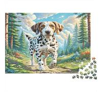 English Springer Spaniel - Cartone rigido - Dalmata sul sentiero della foresta - Puzzle classico - Attività rilassante per tutta la famiglia - 38x26cm/1000 pezzi