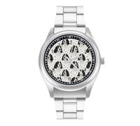 English Springer Spaniel Dog Fashion orologio da polso al quarzo in acciaio inossidabile con numeri arabi per uomo donna, Stile:, regular, MHXYZHW