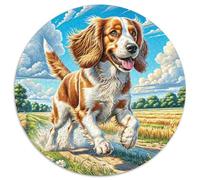 English Springer Spaniel - Puzzle rotondo da 1000 pezzi, per adulti, regalo per la famiglia, forma unica impossibile per giochi di sfida unici, 1000 pezzi (67,5 x 67,5 cm)