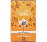 English Tea Shop - Rooibos verde melograno e mirtillo biologico - Infuso biologico senza teina - Confezione da 20 bustine di infusione rooibos