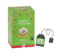 English Tea Shop | Tè Verde al Melograno e Petali di Rosa Biologico e Fairtrade, Gusto Fruttato e Floreale, 100% Naturale, 20 Bustine (40g)