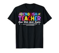 English Teacher Read Write Speak Inspire Maglietta