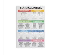 English Writing Skills Poster, Sentence Starters & Vocabulary Chart for Students, Classroom Wall Art(Unframed,08x12inch(20x30cm))