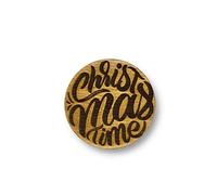 Engraved House Sottobicchiere in Legno di Faggio "Christmas Time"
