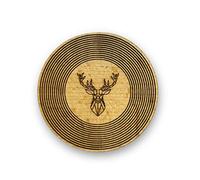 Engraved House Sottobicchiere in Legno di Faggio "Deer"