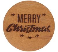 Engraved House Sottobicchiere in Legno di Faggio "Merry Christmas"