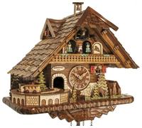 Engstler Orologio a cucù al quarzo Casa tipo Foresta Nera grande con musica, ballerini e treno in movimento EN 45110 QMT