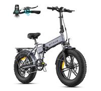 ENGWE Bici Elettrica Pieghevole, Bicicletta Elettrica da 48V 13Ah Batteria Rimovibile, Autonomia di 50-120 km E-bike,20"×4.0" Fat Tire 7 Velocità ebike da per Ogni Terreno (EP-2 BOOST, Grigio)