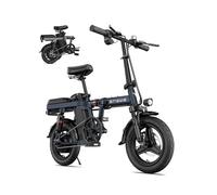 ENGWE Bicicletta elettrica Mini Adulti e Adolescenti - Ebike da città 14" con pneumatico grasso, motore da 250W, batteria da 48V 10Ah, design pieghevole leggero, assorbimento degli urti, fino a 25KM/H