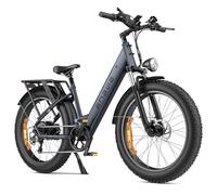 ENGWE E26 Bici Elettrica per Uomo Donna, 26"x4.0" Pneumatico Grasso, 250W 48V 16Ah Bicicletta Elettrica - Autonomia Fino a 140KM, Cambio a 7 Velocità, Doppia Sospensione (Step-Thru, Grigio)