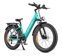 ENGWE E26 Bici Elettrica per Uomo Donna, 26"x4.0" Pneumatico Grasso, 250W 48V 16Ah Bicicletta Elettrica - Autonomia Fino a 140KM, Cambio a 7 Velocità, Doppia Sospensione (Step-Thru, Blu)